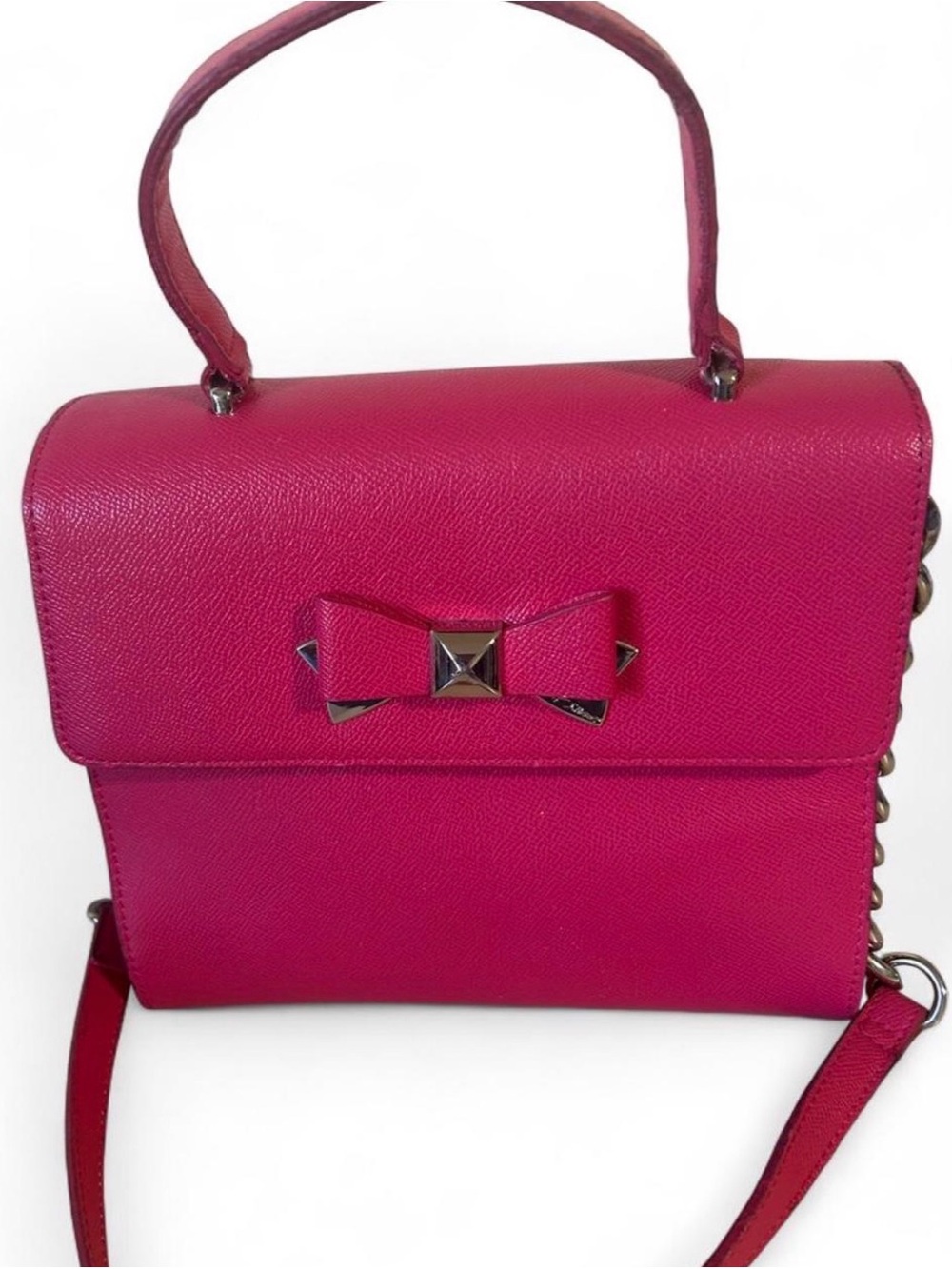 Betsy Johnson Cherry Pink Satchel Floral Interior
